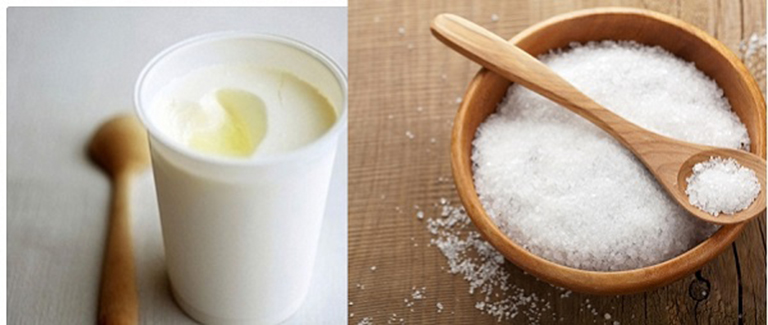 Hỗn hợp muối và sữa chua giúp điều trị viêm nang lông hiệu quả