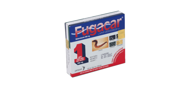 Thuốc tẩy giun Fugacar có giá bán từ 17.000 - 20.000 VNĐ/hộp.
