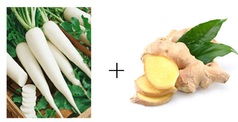 Sử dụng gừng kết hợp với củ cải trắng có tác dụng nâng cao hiệu quả điều trị hôi nách