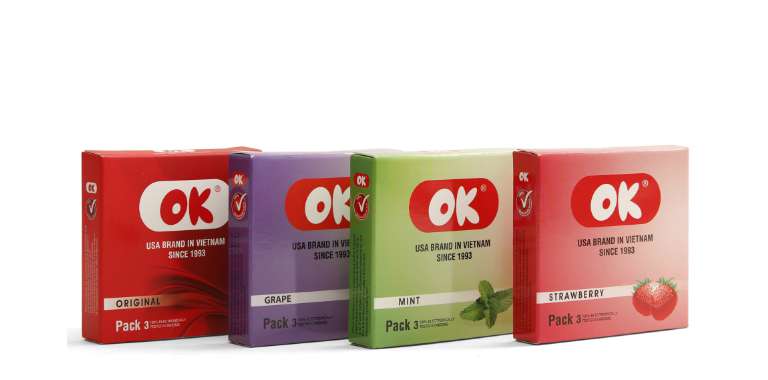 Bao cao su OK chính hãng có 2 loại chính: loại thường và loại có mùi hương.
