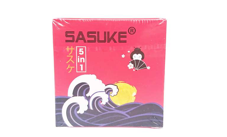 Bao cao su Sasuke là bao cao su do Nhật Bản sản xuất, tích hợp 5 tính năng trong 1 sản phẩm.
