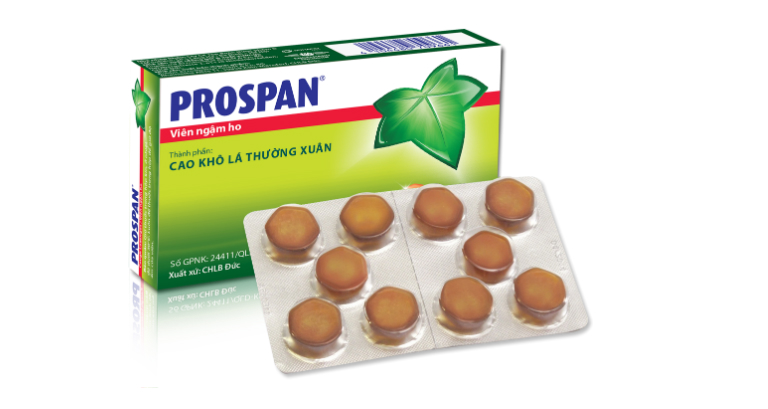 Thuốc ngậm đau họng Prospan dùng được cho cả người lớn và trẻ em trên 6 tuổi.