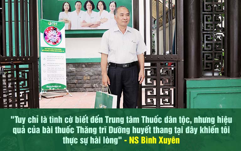 Nghệ sĩ Bình Xuyên chia sẻ về hiệu quả điều trị bệnh trĩ bằng Thăng trĩ Dưỡng huyết thang tại Thuốc dân tộc sau 1 tháng