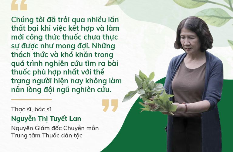 Thạc sĩ, bác sĩ Nguyễn Thị Tuyết Lan và tâm huyết hoàn thiện bài thuốc quý