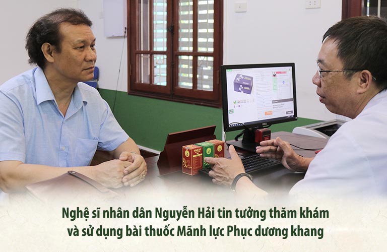 Nghệ sĩ nhân dân Nguyễn Hải thăm khám và sử dụng thuốc tăng cường sinh lý tại Thuốc dân tộc