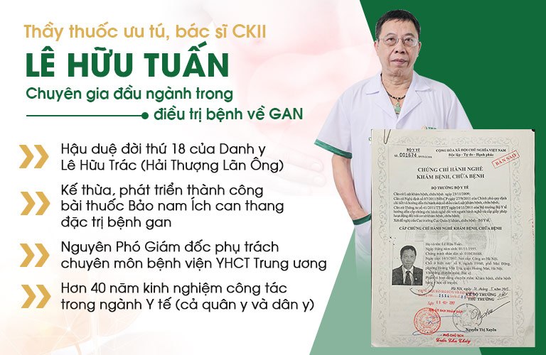 Thông tin về thầy thuốc ưu tú, bác sĩ Lê Hữu Tuấn chữa bệnh gan