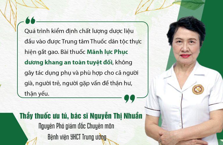 Đánh giá của bác sĩ Nguyễn Thị Nhuần