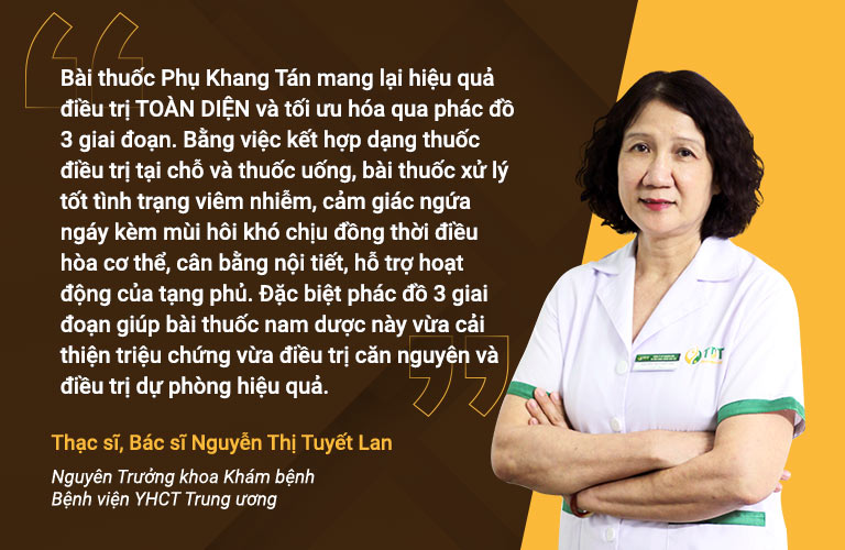 Bác sĩ Tuyết Lan nhận định về phác đồ điều trị của Phụ Khang Tán