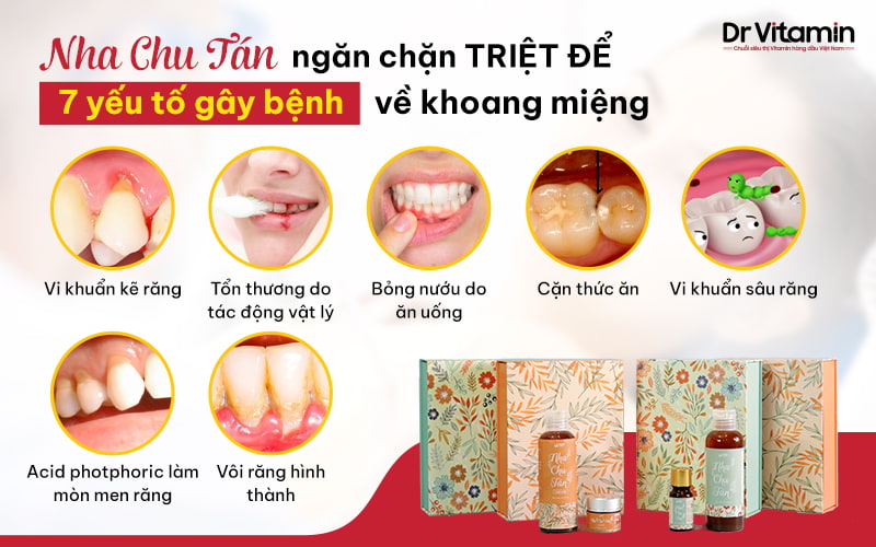 Nha Chu Tán ngăn chặn 7 tác nhân gây bệnh răng miệng 