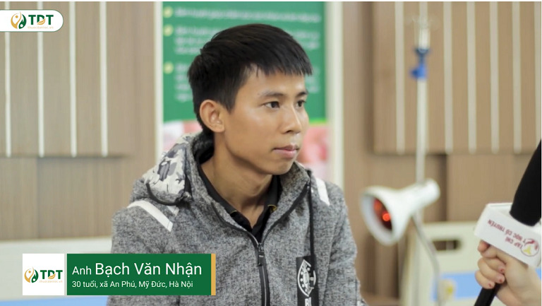 Bệnh nhân Bạch Văn Nhận (sinh năm 1992, xã An Phú, huyện Mỹ Đức, Hà Nội) 