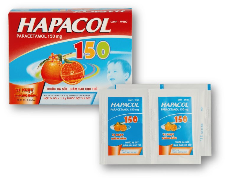 Hapacol dạng bột sủi bọt thường được dùng cho trẻ nhỏ