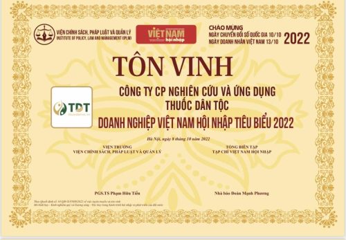 Thuốc Dân Tộc – Doanh nghiệp, Doanh nhân tiêu biểu Việt Nam hội nhập 2022