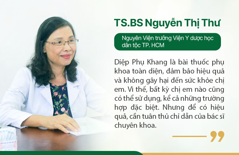 TS.BS Nguyễn Thị Thư đánh giá cao bài thuốc Diệp Phụ Khang