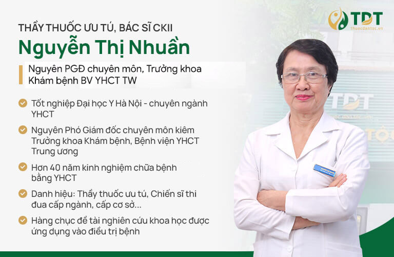 Thông tin về chức vụ, chuyên môn của bác sĩ Nguyễn Thị Nhuần